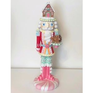 Gingerbread Christmas Sweet Shop Pastel 21" Standing Nutcracker Figurine NIB